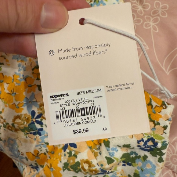 LC Lauren Conrad Yellow and Blue Floral Dress - Picture 2 of 2